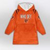 Who Dey Burrow 9 Cincinnati Football Unisex Blanket Hoodie