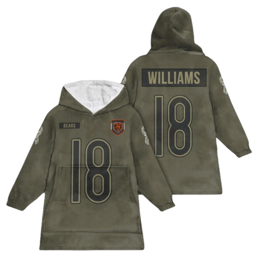 Williams 18 Chicago Football Blanket Hoodie 1
