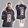 Williams 18 Chicago Football Unisex Blanket Hoodie 2