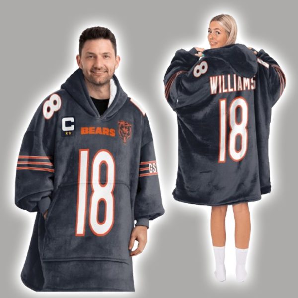 Williams 18 Chicago Football Unisex Blanket Hoodie 2