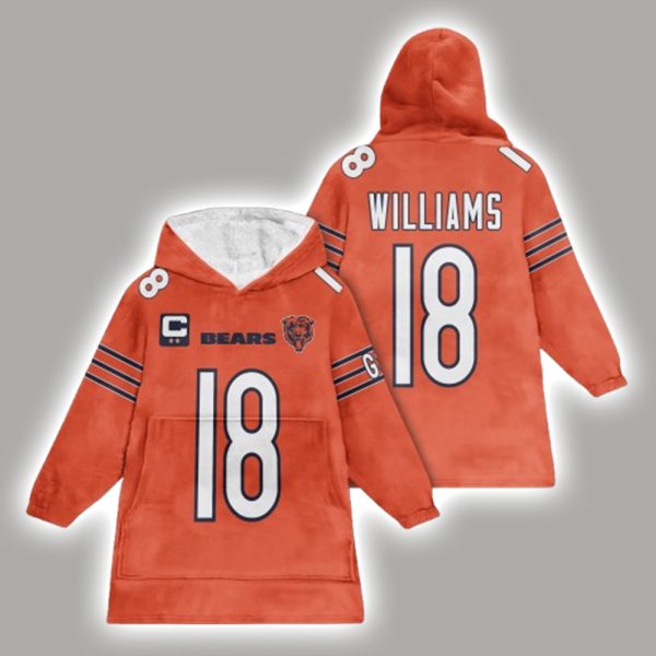 Williams 18 Chicago Football Unisex Blanket Hoodie