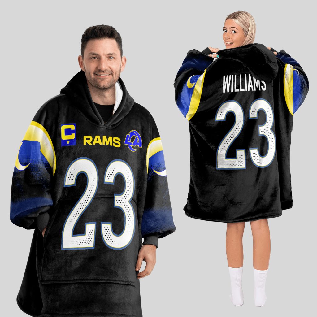 Williams 23 Los Angeles R Football Unisex Blanket Hoodie 1