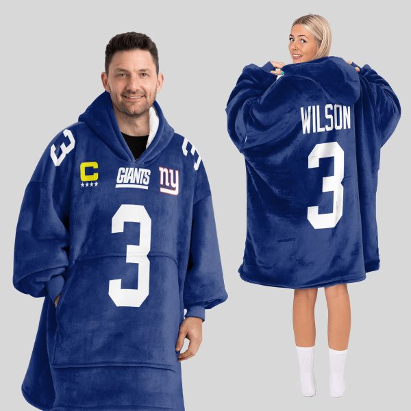 Wilson 3 New York G Football Unisex Blanket Hoodie 1