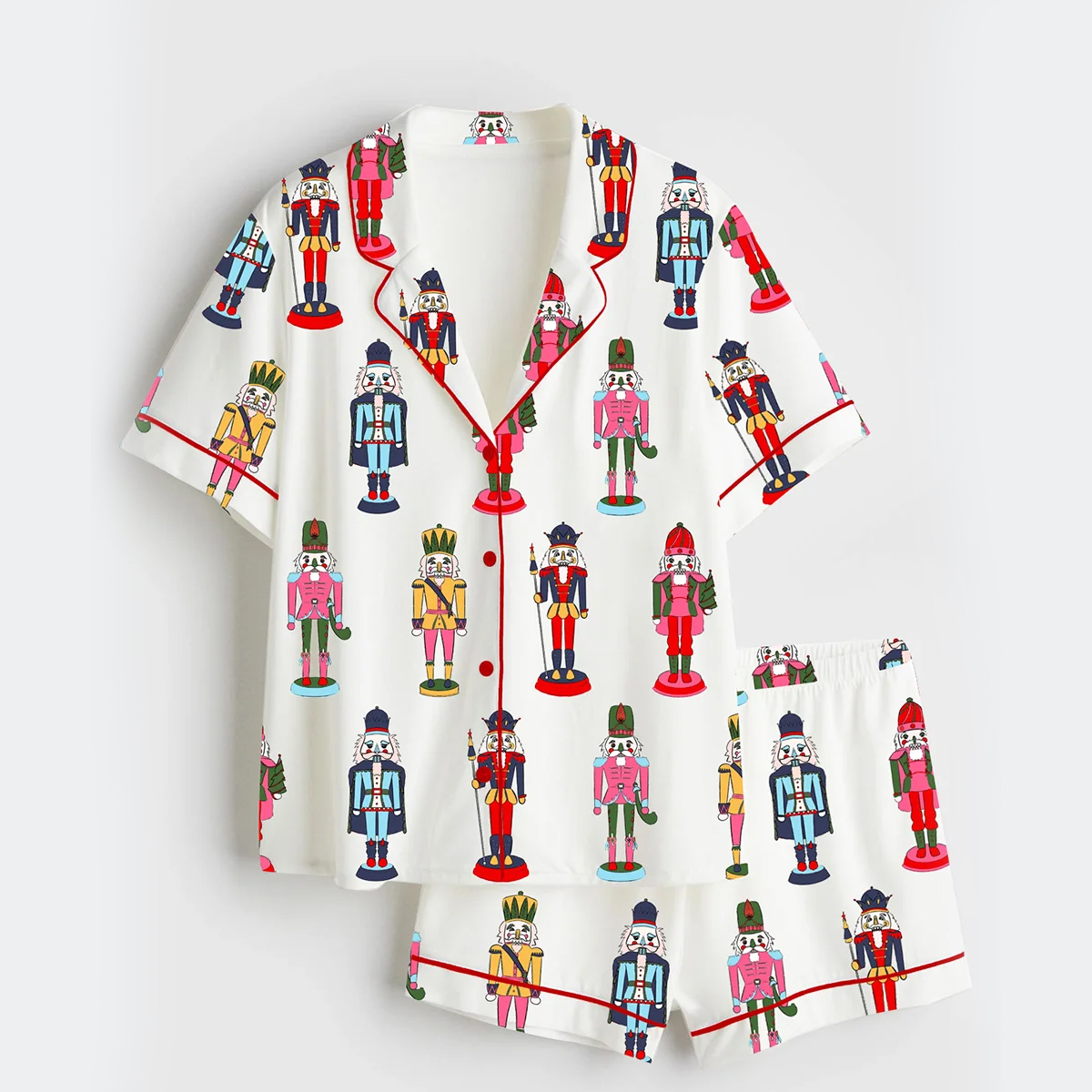 Women's Christmas Nutcracker Long Sleeve Satin Pajama Set