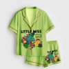 Women's Little Miss Christmas Spirit Short Sleeve Satin Pajama Set 1