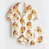 Women's Retro Christmas Santa Short Sleeve Satin Pajama Set 1