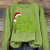 WomenS Casual Christmas Print Sweatshirt