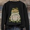WomenS frog Casual Christmas Print Sweatshirt