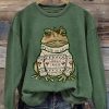 WomenS frog Casual Christmas Print Sweatshirt 2