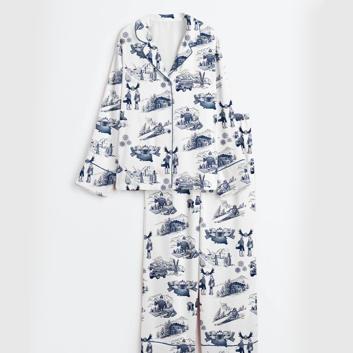 Women's Apr�s Ski Short Sleeve Satin Pajama Set