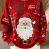 Womens Casual Christmas Print Long Sleeve Sweatshirt