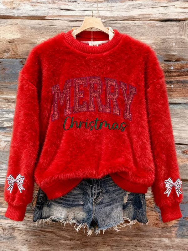 Womens Casual Flannel Christmas Print Long Sleeve Sweatshirt 2