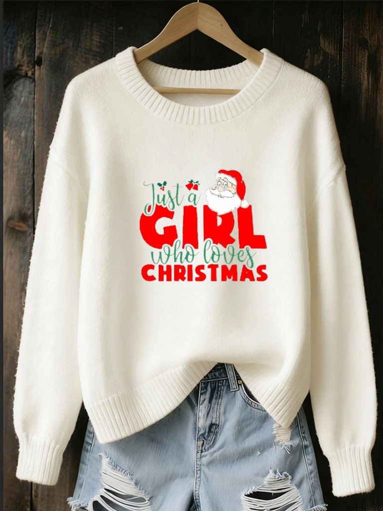 Womens Christmas Animal Print Souvenir Sweater