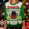 Womens Christmas Drink Up Bitches Drink Dispenser Print Sweatshirt