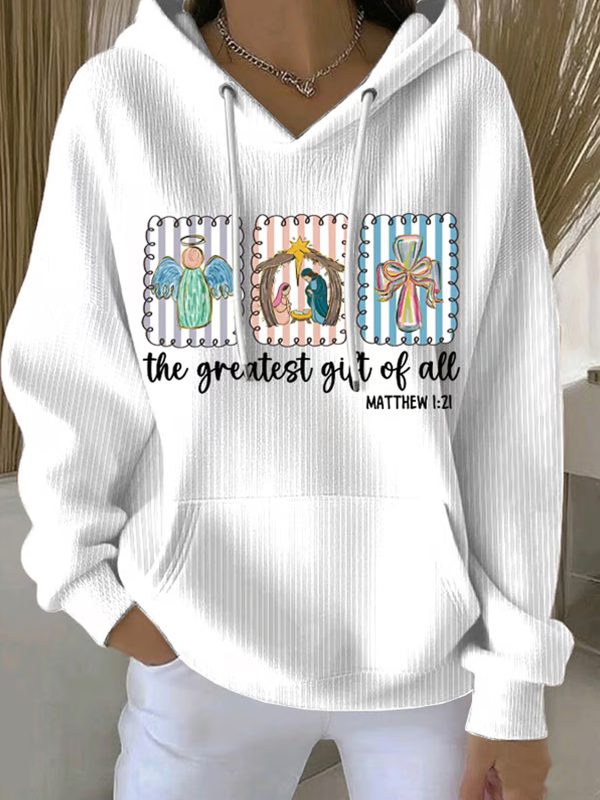 Womens Christmas Faith Print Hoodie 2