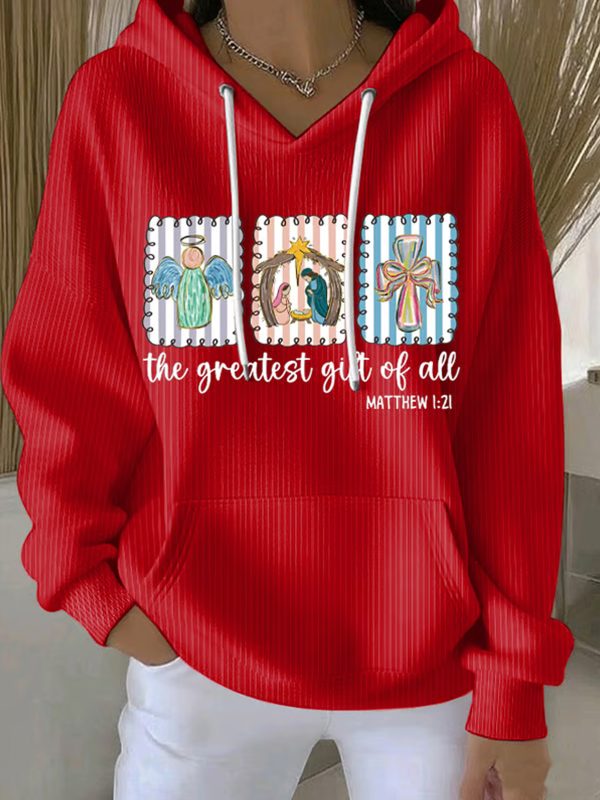 Womens Christmas Faith Print Hoodie 3