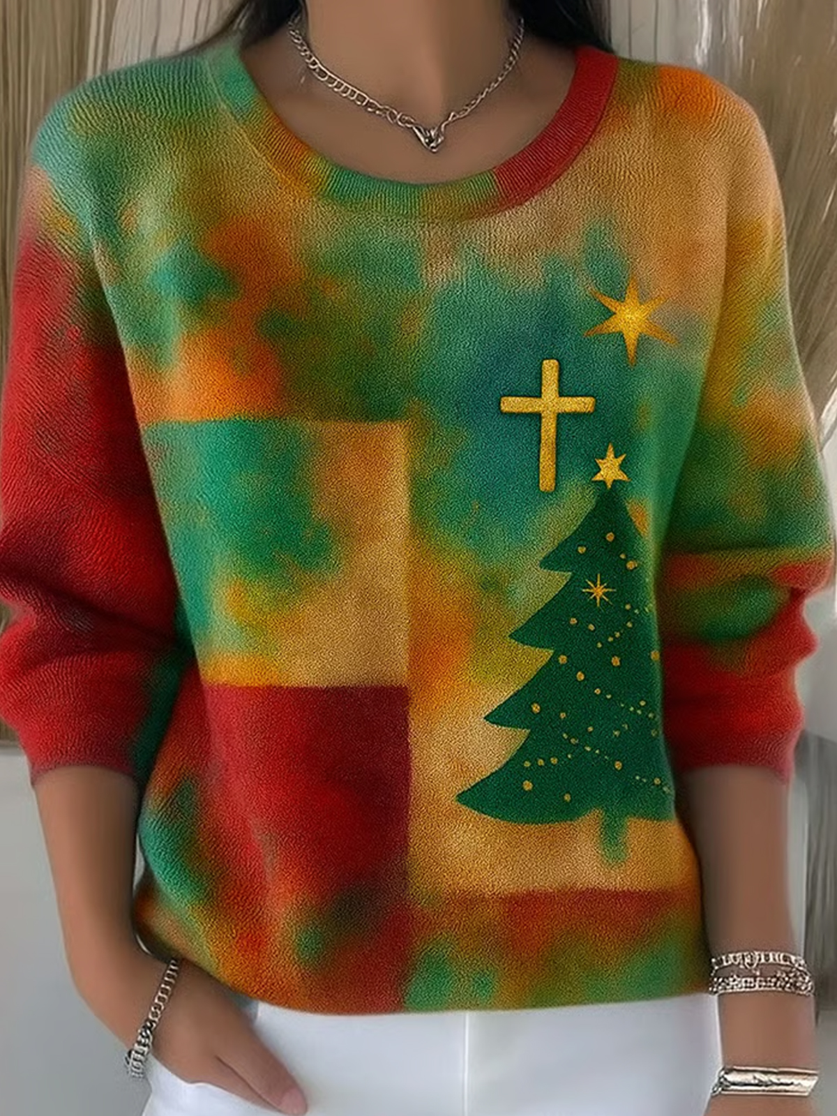 Women's Christmas Faith Print Sweatshirt