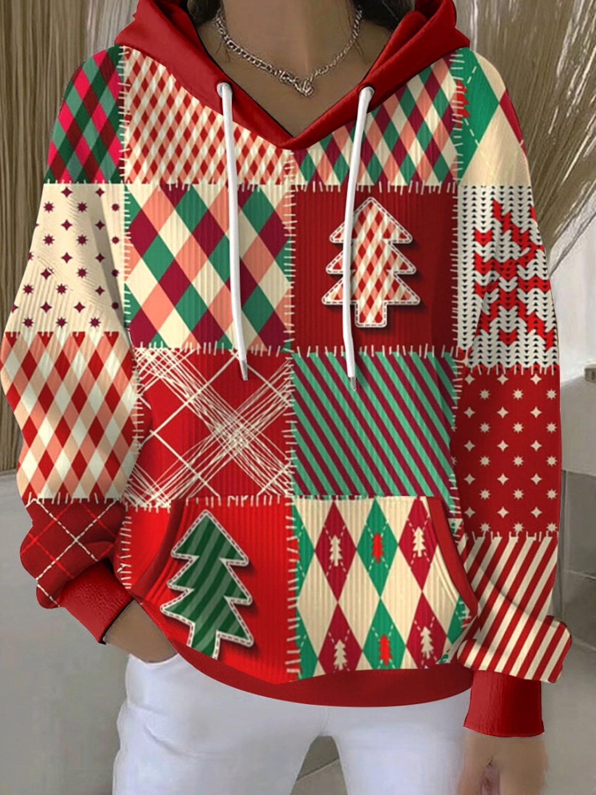 Women's Christmas Geometric Print Hoodies sweatshirts