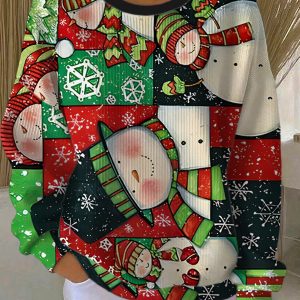 Womens Christmas Joyful Patchwork Sweatshirt