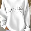 Womens Christmas Print Casual Sweatshirt