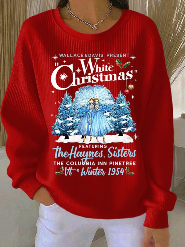 Womens Christmas Print Casual Sweatshirt 2