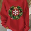 Womens Christmas Print Casual Ugly Sweatshirt