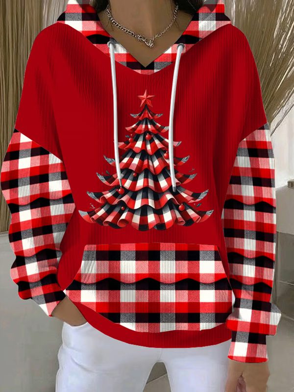 Womens Christmas Print Hoodie