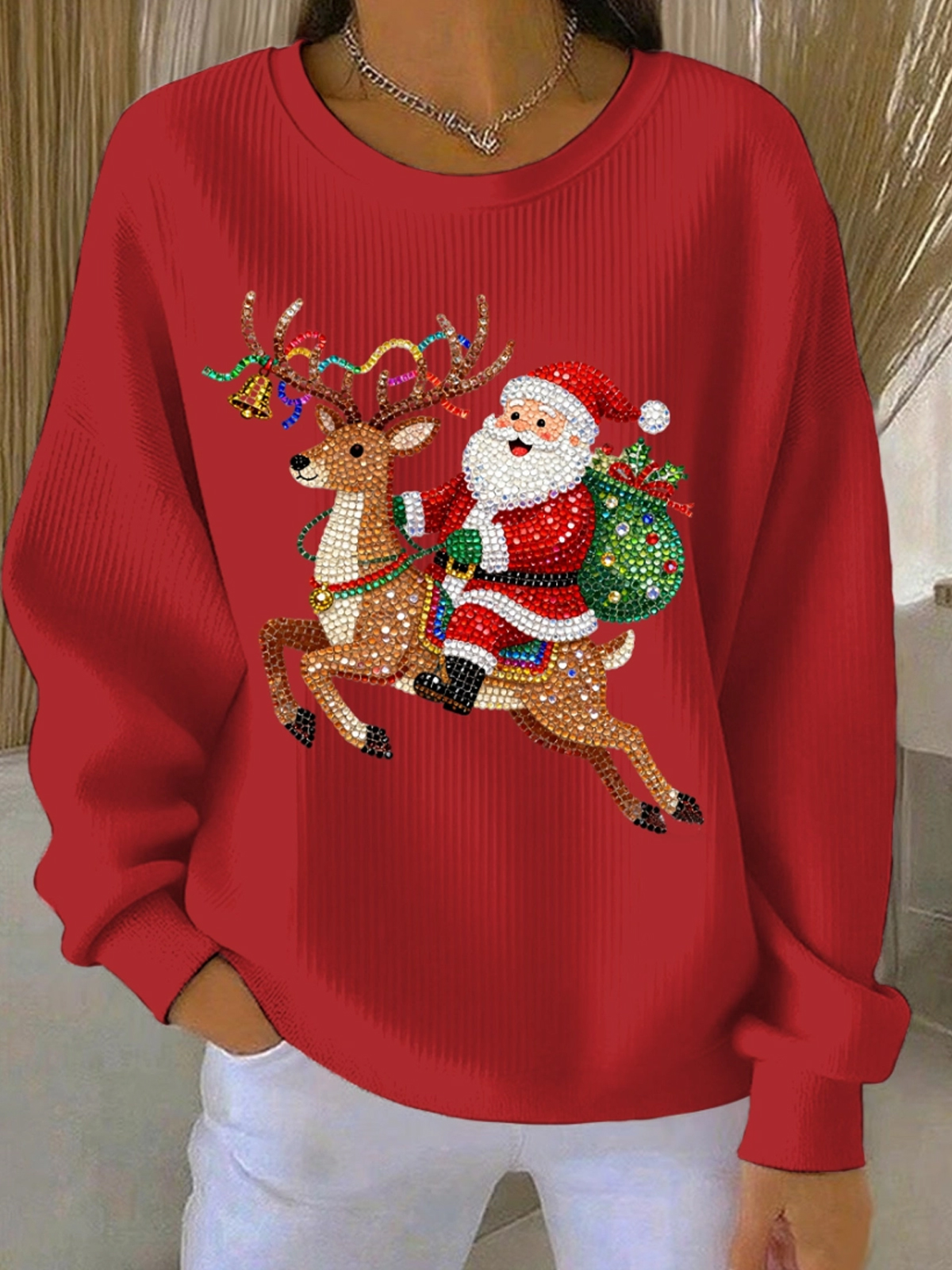 Women's Christmas Print Santa Claus Sweatshirt