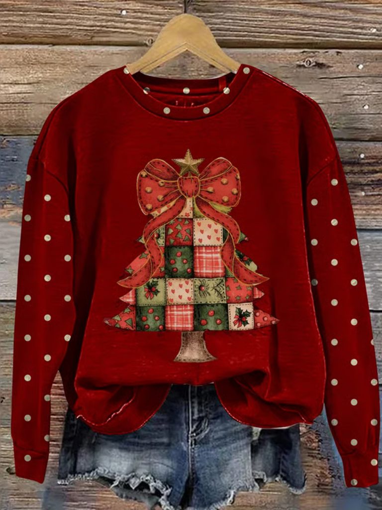 Womens Christmas Print Sweatshirt
