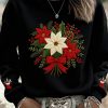 Womens Christmas Printed Casual Crew Neck Sweatshirt 1
