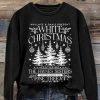 Womens Christmas Printed Round Neck Sweatshirt