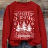 Womens Christmas Printed Round Neck Sweatshirt 2