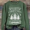 Womens Christmas Printed Round Neck Sweatshirt 3