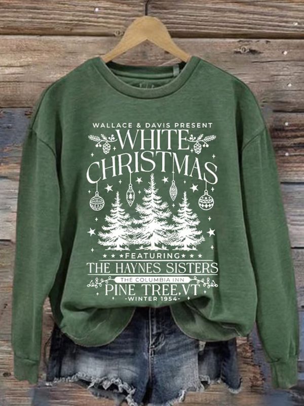 Womens Christmas Printed Round Neck Sweatshirt 3