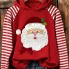 Womens Christmas Santa Embroidered Hoodie