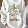 Womens Christmas Tree Art Design Casual Sweatshirt 1