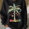 Womens Christmas Tree Art Design Casual Sweatshirt