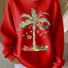 Womens Christmas Tree Art Design Casual Sweatshirt 2