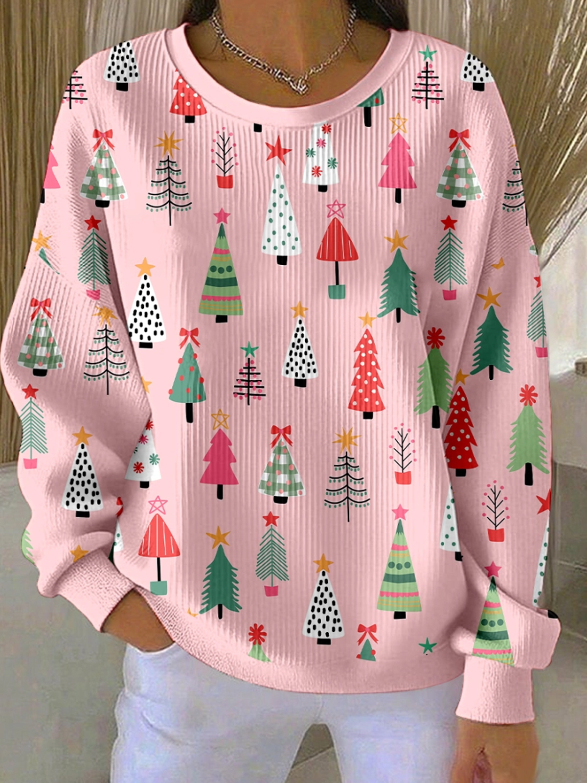 Womens Christmas Tree Art Print Sweatshirt