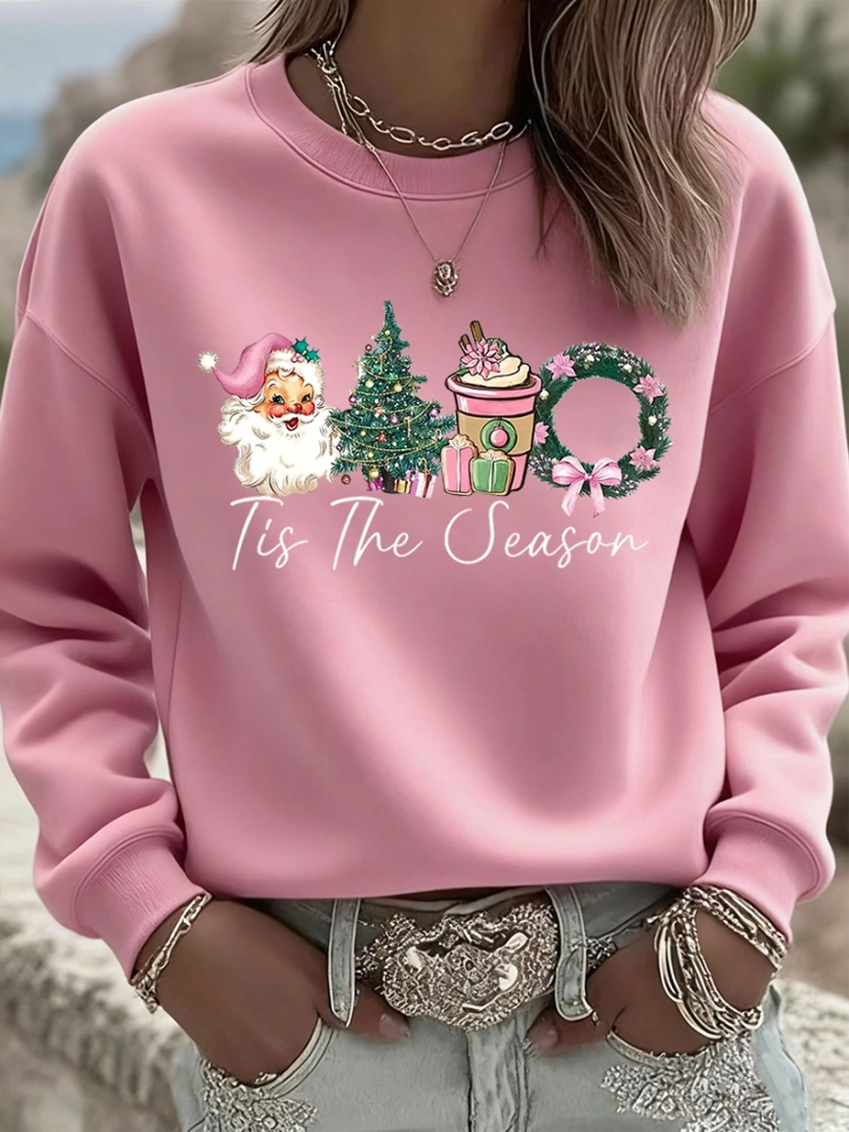 Women's Christmas Vintage Animal Floral Art Sweatshirt