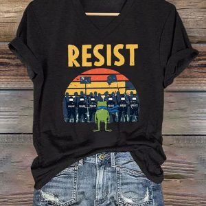 Women's FDT Portland Frog Protest Revolt Machine Print T Shirt