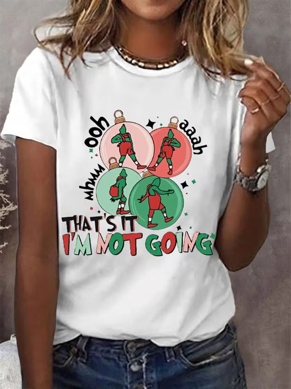 Womens Funny Thats It Im Not Going Christmas Cartoon Character Casual Tee 1