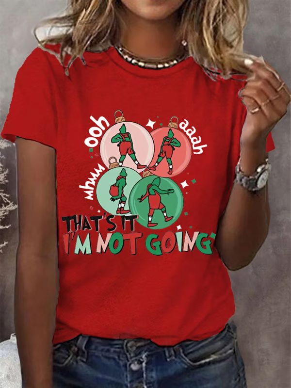 Womens Funny Thats It Im Not Going Christmas Cartoon Character Casual Tee 2