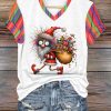 Womens Grumpy Santa Print Casual T Shirt