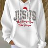 Womens Jesus The Reason For The Season Faith Printed Hoodie