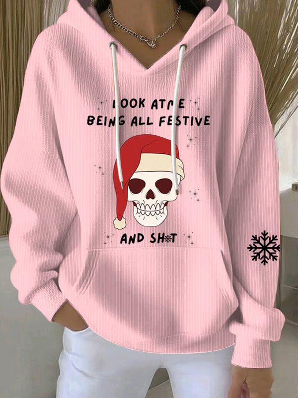 Womens Look At Me Being All Festive Print Casual Hoodie 2