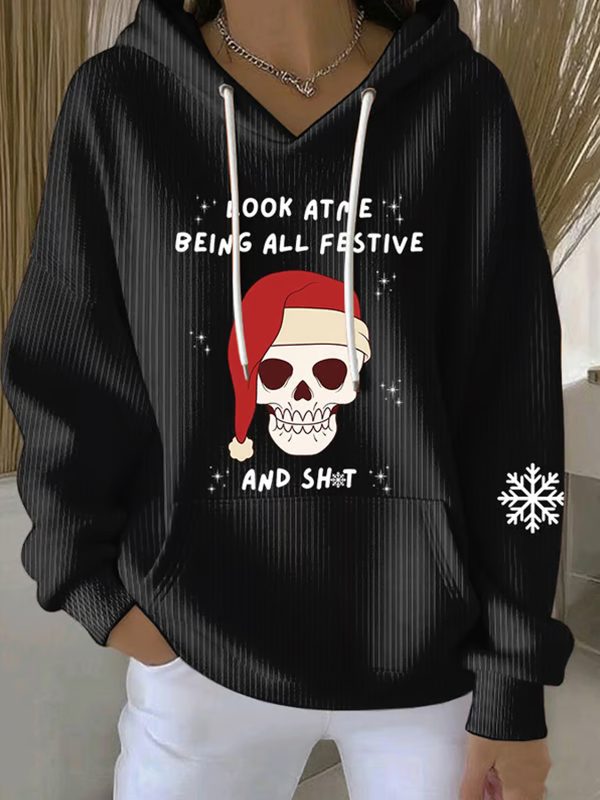 Womens Look At Me Being All Festive Print Casual Hoodie