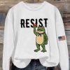 Women's Portland Frog Print Casual Sweatshirt