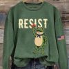Women's Portland Frog Print Casual Sweatshirt
