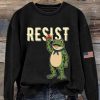 Women's Portland Frog Print Casual Sweatshirt